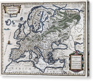 Old Map Of Europe 1570 - Canvas Print