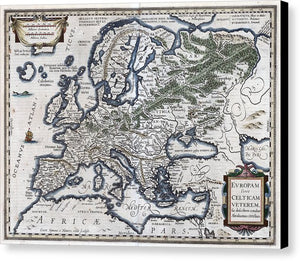 Old Map Of Europe 1570 - Canvas Print