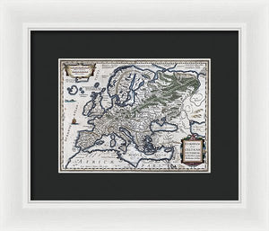 Old Map Of Europe 1570 - Framed Print