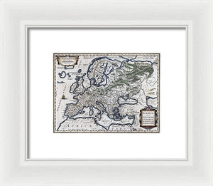 Old Map Of Europe 1570 - Framed Print