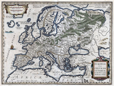 Map Of Europe 1570 - Art Print