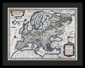 Old Map Of Europe 1570 - Framed Print