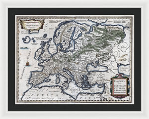 Old Map Of Europe 1570 - Framed Print