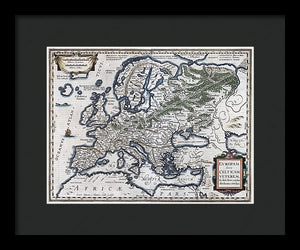 Old Map Of Europe 1570 - Framed Print