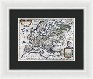 Old Map Of Europe 1570 - Framed Print