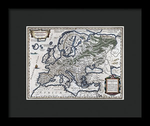 Old Map Of Europe 1570 - Framed Print