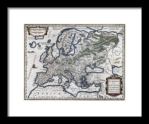 Old Map Of Europe 1570 - Framed Print