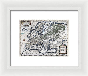 Old Map Of Europe 1570 - Framed Print