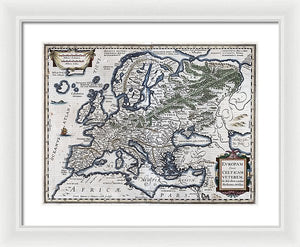 Old Map Of Europe 1570 - Framed Print