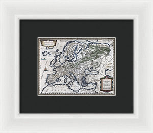 Old Map Of Europe 1570 - Framed Print