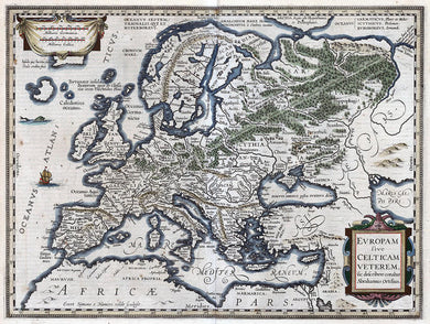 Old Map Of Europe 1570 - Art Print