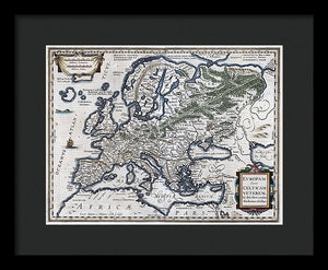 Old Map Of Europe 1570 - Framed Print