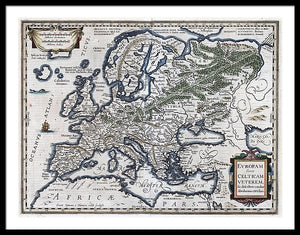 Old Map Of Europe 1570 - Framed Print