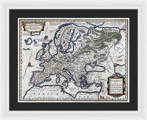 Old Map Of Europe 1570 - Framed Print