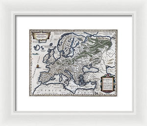 Old Map Of Europe 1570 - Framed Print