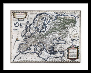 Old Map Of Europe 1570 - Framed Print