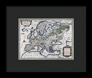 Old Map Of Europe 1570 - Framed Print