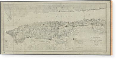 Old Map Of Manhattan New York City 1776 - Wood Print