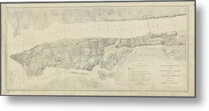 Map Of Manhattan New York City 1776 - Metal Print