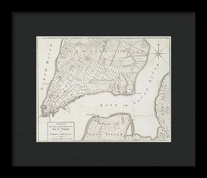 Old Map Of New York City 1776 - Framed Print