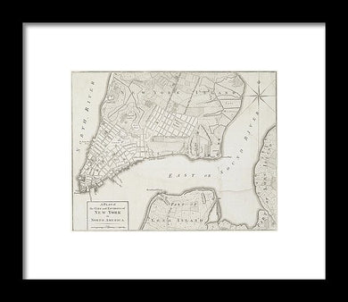 Old Map Of New York City 1776 - Framed Print