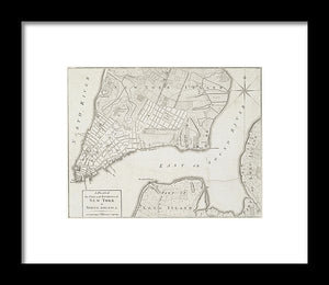 Old Map Of New York City 1776 - Framed Print