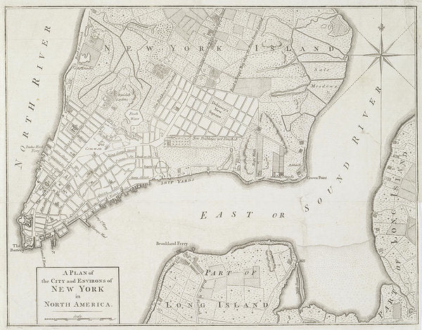 Map Of New York City 1776 - Art Print