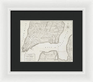 Old Map Of New York City 1776 - Framed Print