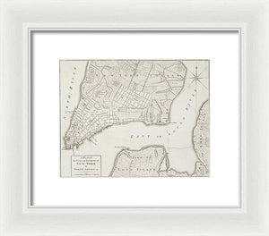 Old Map Of New York City 1776 - Framed Print