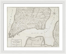 Load image into Gallery viewer, Old Map Of New York City 1776 - Framed Print