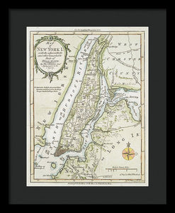 Old Map Of New York Island 1778 - Framed Print