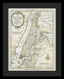 Old Map Of New York Island 1778 - Framed Print