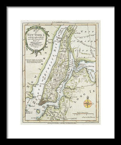 Old Map Of New York Island 1778 - Framed Print