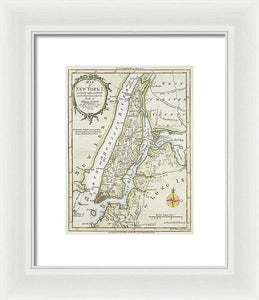 Old Map Of New York Island 1778 - Framed Print