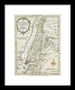 Old Map Of New York Island 1778 - Framed Print