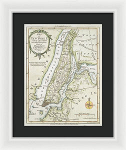 Old Map Of New York Island 1778 - Framed Print