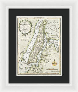 Old Map Of New York Island 1778 - Framed Print