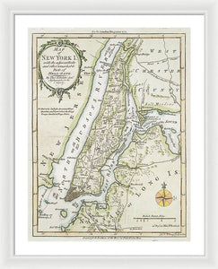 Old Map Of New York Island 1778 - Framed Print