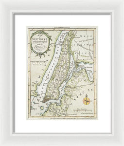 Old Map Of New York Island 1778 - Framed Print