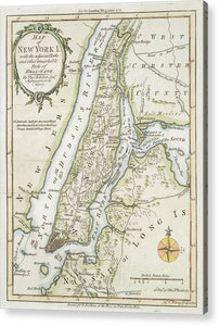 Old Map Of New York Island 1778 - Acrylic Print