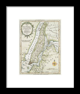 Old Map Of New York Island 1778 - Framed Print