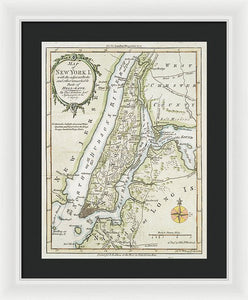 Old Map Of New York Island 1778 - Framed Print