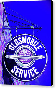 Photo Of A Vintage Oldsmobile Sign - Canvas Print