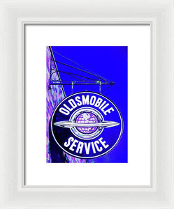 Photo Of A Vintage Oldsmobile Sign - Framed Print