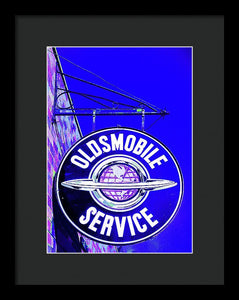 Photo Of A Vintage Oldsmobile Sign - Framed Print