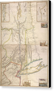 Old Map Of New York City 1777 - Canvas Print