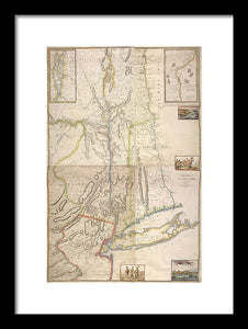 Old Map Of New York City 1777 - Framed Print