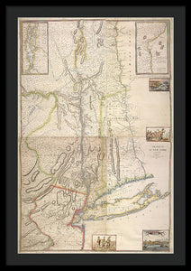 Old Map Of New York City 1777 - Framed Print