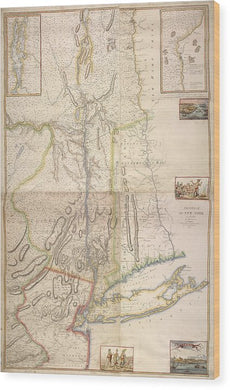 Old Map Of New York City 1777 - Wood Print