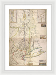 Old Map Of New York City 1777 - Framed Print